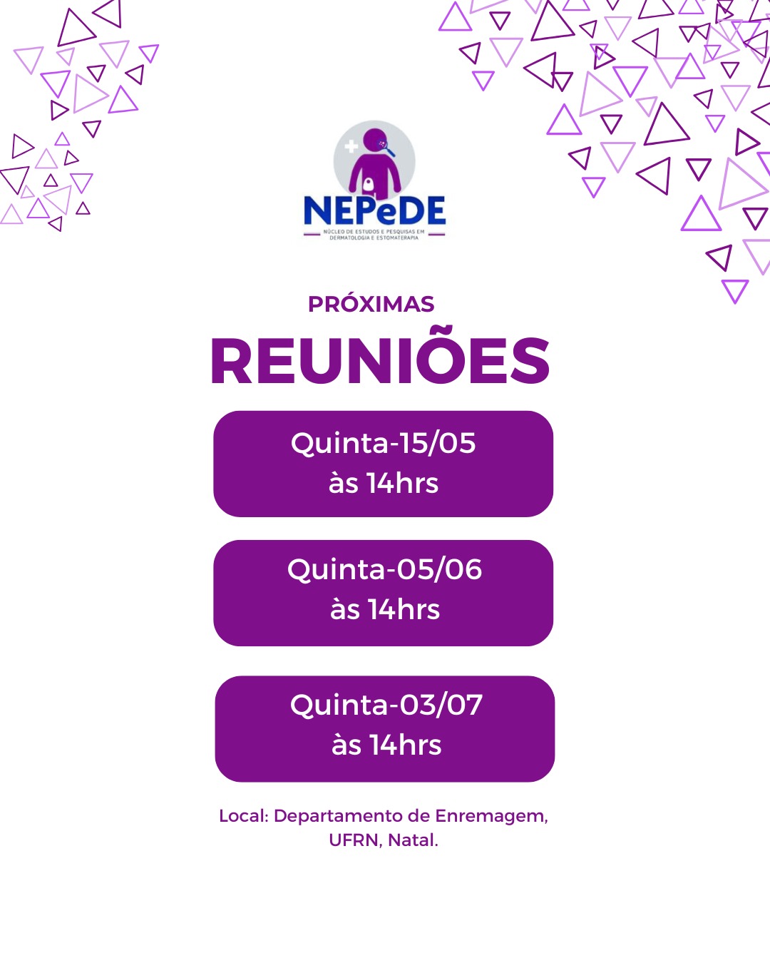 Próximas reuniões do NEPeDE